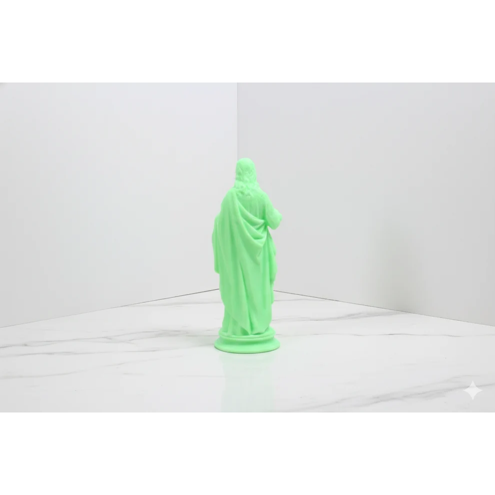 Statue du Sacré-Cœur – Finition verte phosphorescente