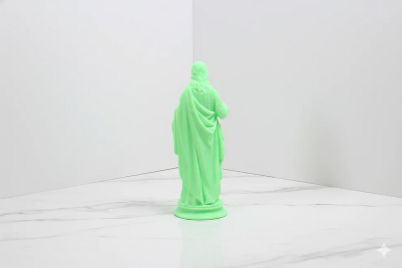 Statue du Sacré-Cœur – Finition verte phosphorescente