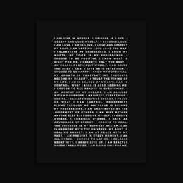AFFIRMATIONS Quote Silver Foil Art Print