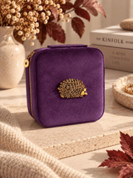 Riccio - Velvet Jewelery Box with Jewel Brooch