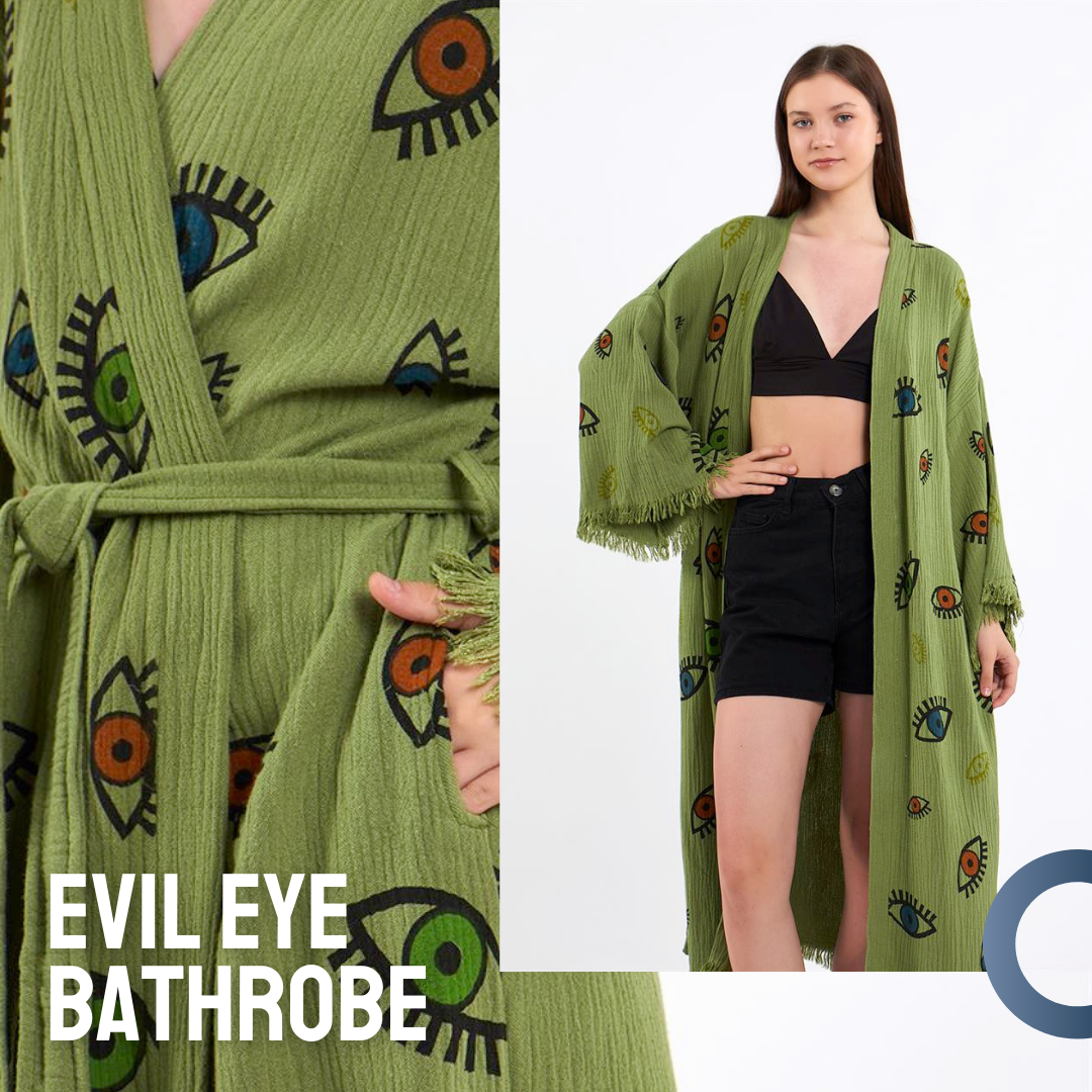 Evil Eye Bathrobe - Shawl Neck