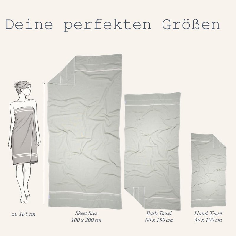 Toalla Ecobain "Grit" | Sirena Mágica (Salbeigrün)