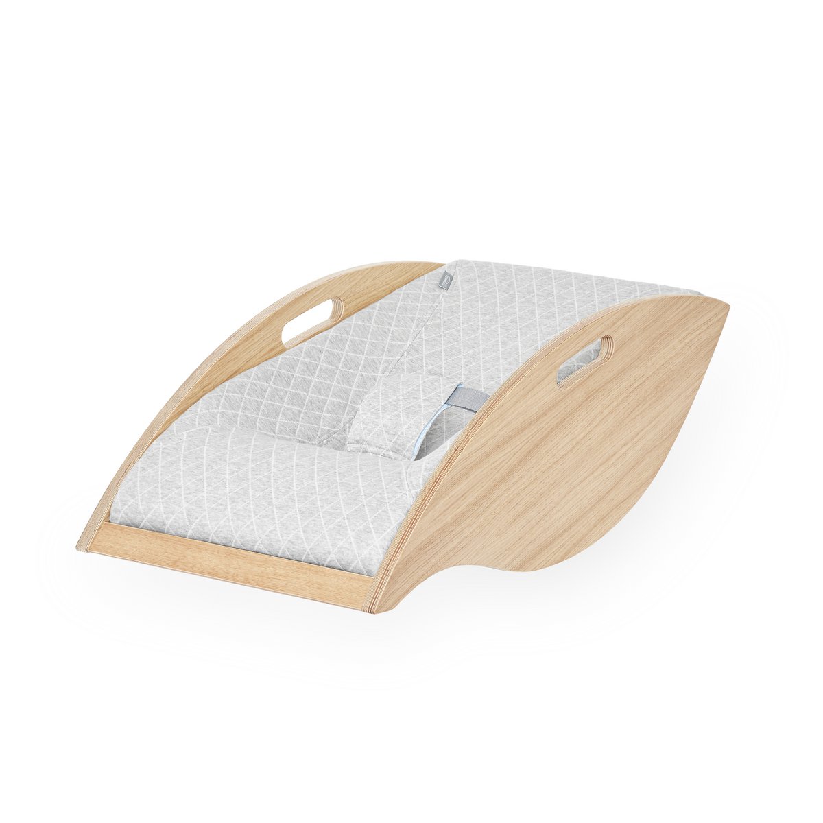 Baby bouncer "Babywelle" oak, fabric grey