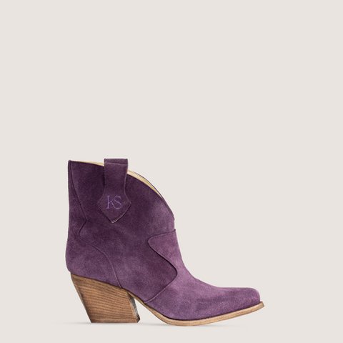 Velvet Laser Texan Ankle Boots