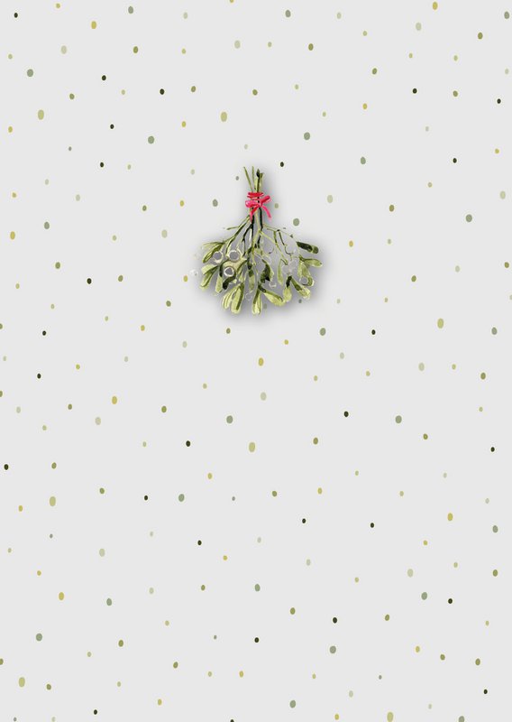 Set of 8 Christmas cards incl. envelope - Mistletoe