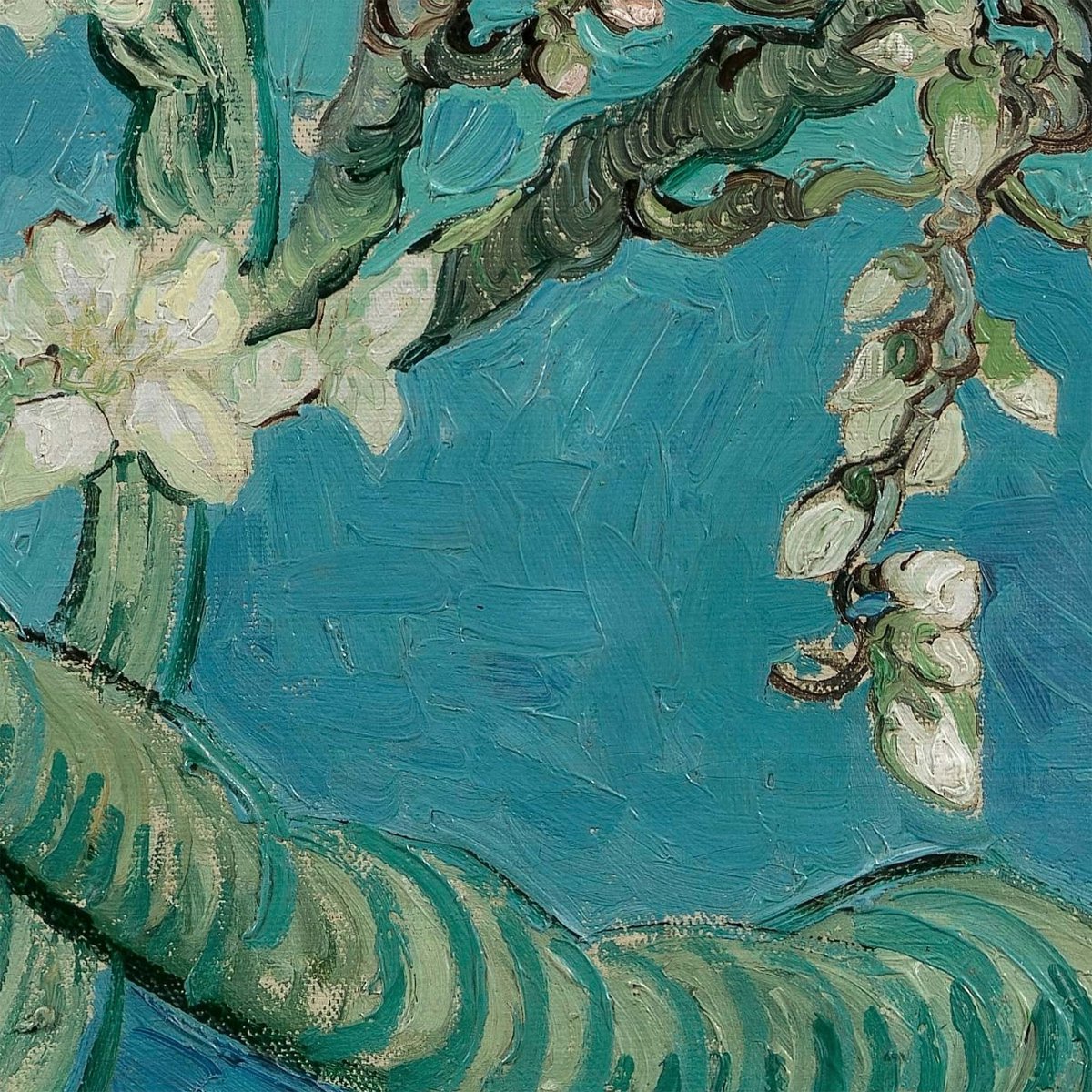 Turquoise amandel bloesem dier kussensom
