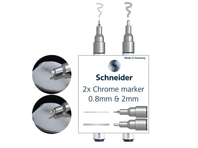 Rotulador cromado Schneider Paint-It 060/061 etui 2º. 0,8 y 2 mm