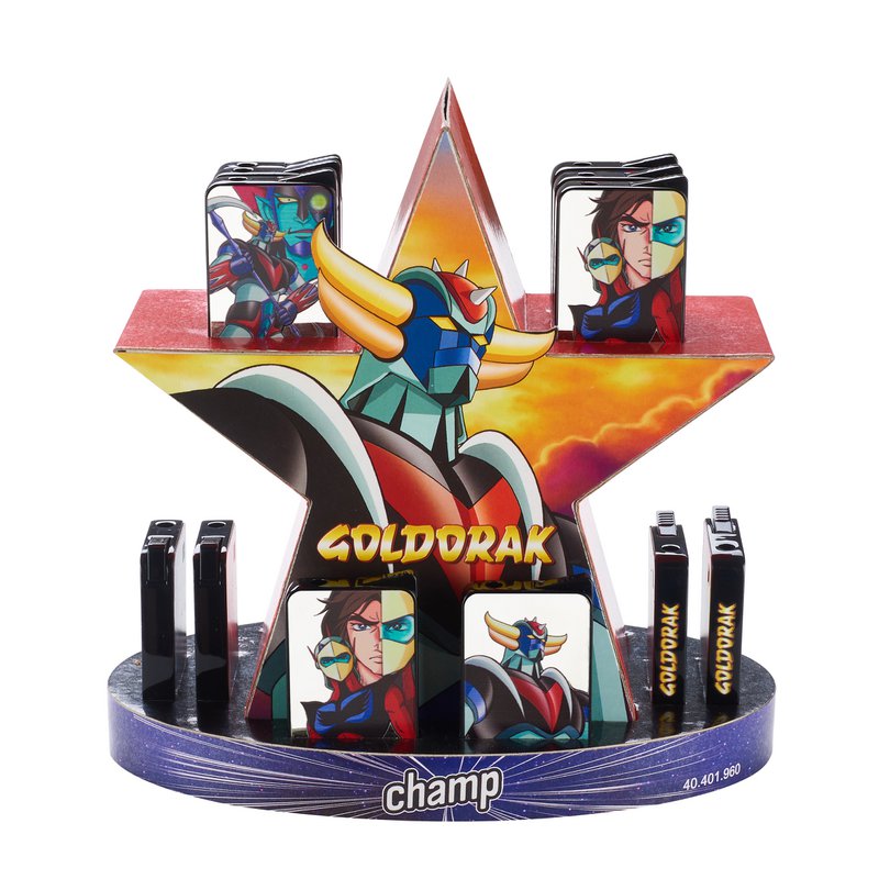 GOLDKORAK DISPLAY OF 12 ASSORTED LIGHTERS