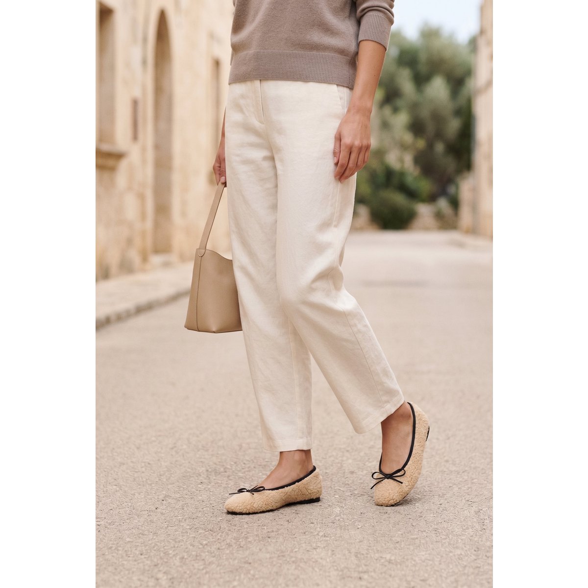 TED BEIGE – Ballerina's van imitatiebont