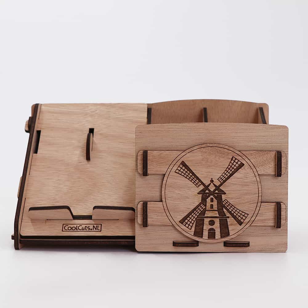 CoolCuts Mill Desk Organizer Including Mobile / Tablet Holder in Brown