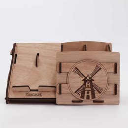 CoolCuts Molen Bureau Organizer Inclusief Mobiel / Tablet Houder in Bruin