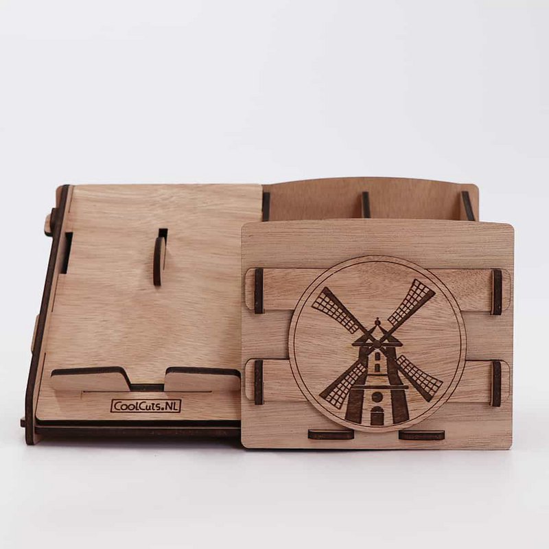 CoolCuts Mill Schreibtisch-Organizer inklusive Handy-/Tablet-Halter in Braun
