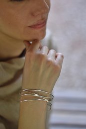 Double Wave Bracelet in silver