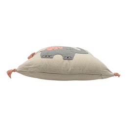 Decorative pillow with punch embroidery - kids - elephant pink - 43 x 43cm