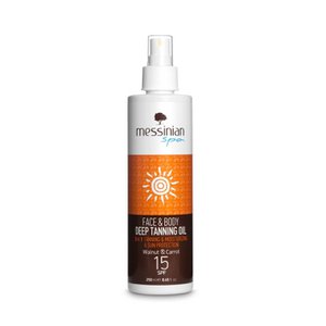 Walnut en wortel gezicht en lichaamsbanning olie 15 spf messinian spa