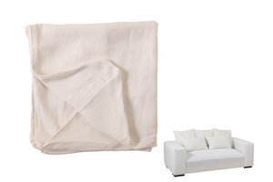 J-Line Bezug für Sofa + 5 Kissen Sofa Monaco – Leinen – Weiß