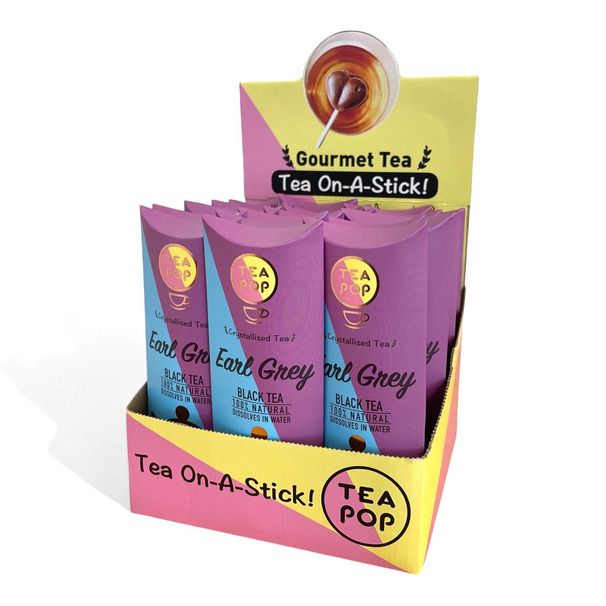 TEA-POP Tea-On-A-Stick | Earl Grey | 20 Sticks Display Tray