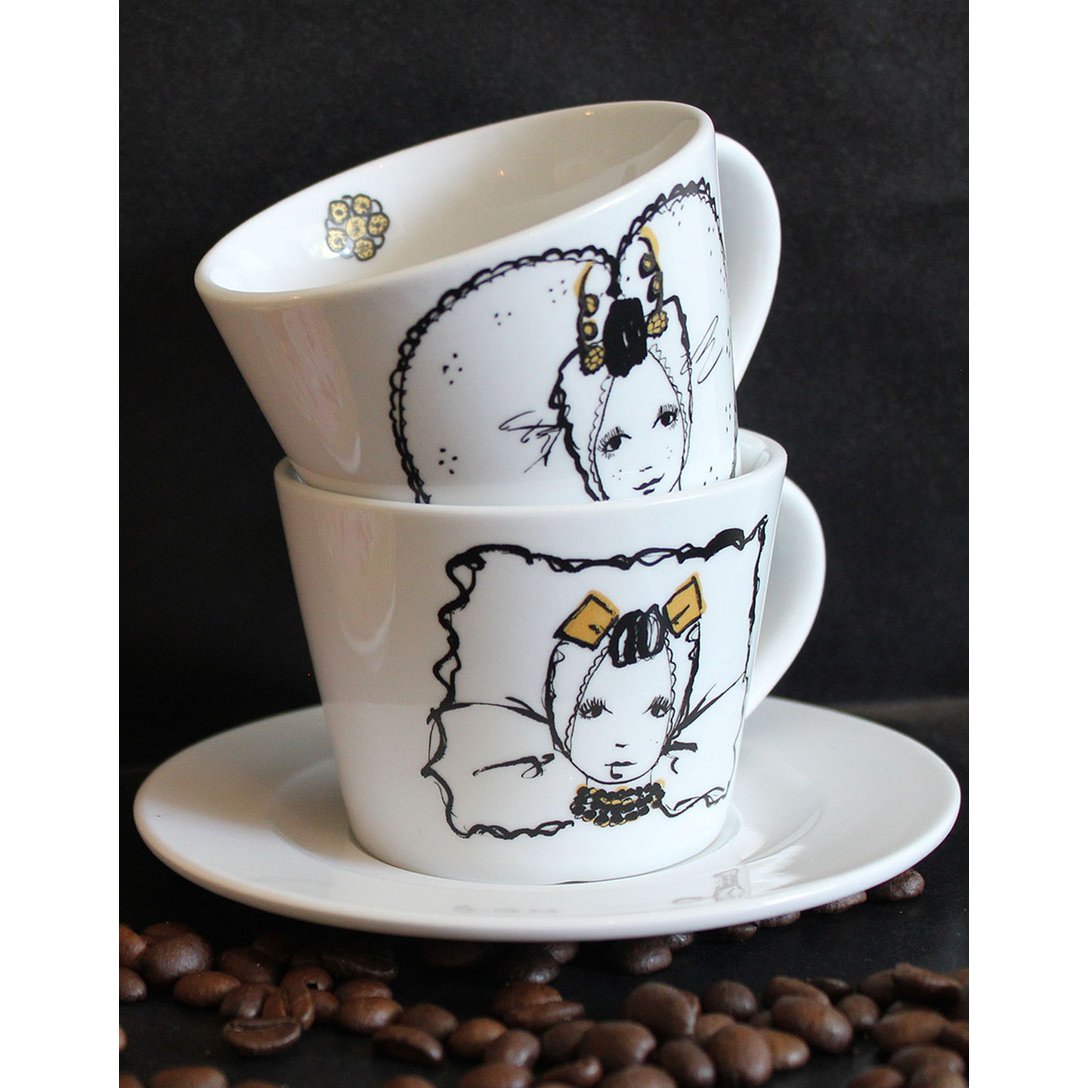 Taza y plato de café Zeeland girls