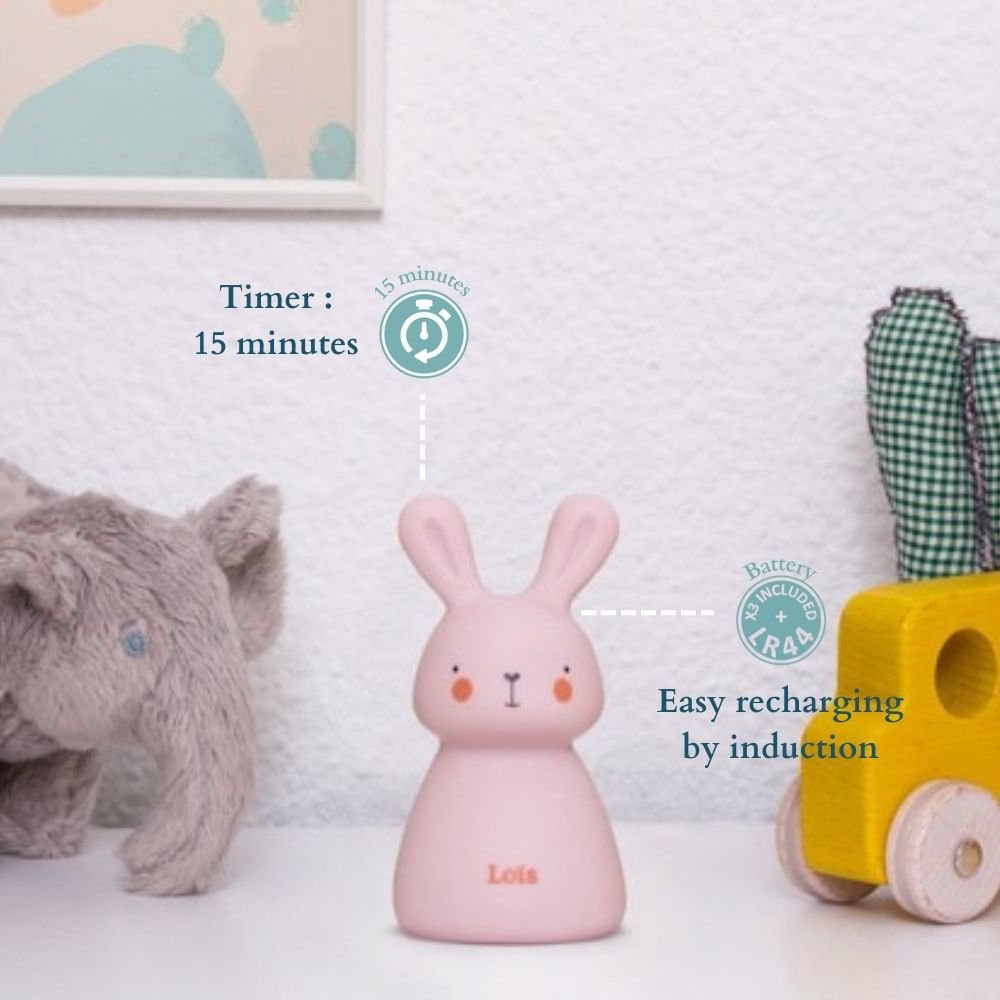Nachtlicht - Rabbit Loïs - batteriebetrieben - rosa