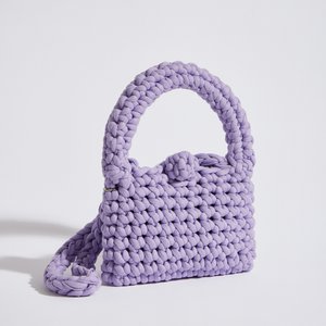 “Kalliopi” crochet handbag with extra crossbody strap lavender