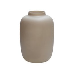 Matte ivory ceramic vase with a cylindrical shape and smooth surface.