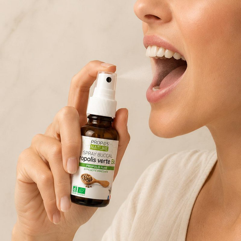 MONDELINGE SPRAY VAN BIOLOGISCHE GROENE PROPOLIS - KEELPIJN - 15ML