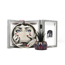 Fornasetti Portraits 15cm – Embroidered Wall Art Set (3 pieces)