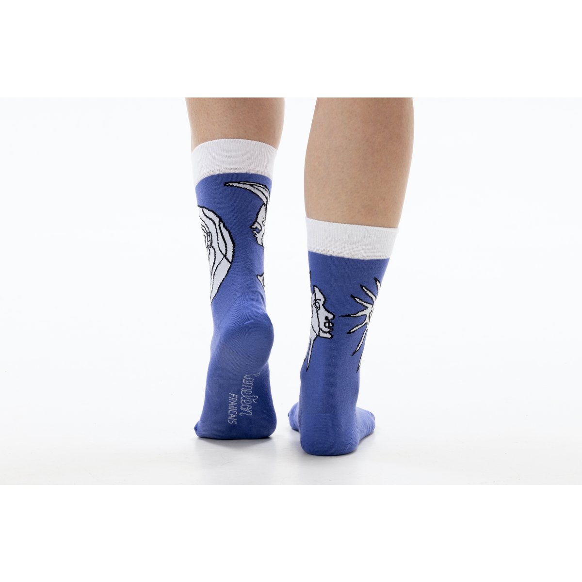 Chaussettes dépareillées françaises soleil et lune