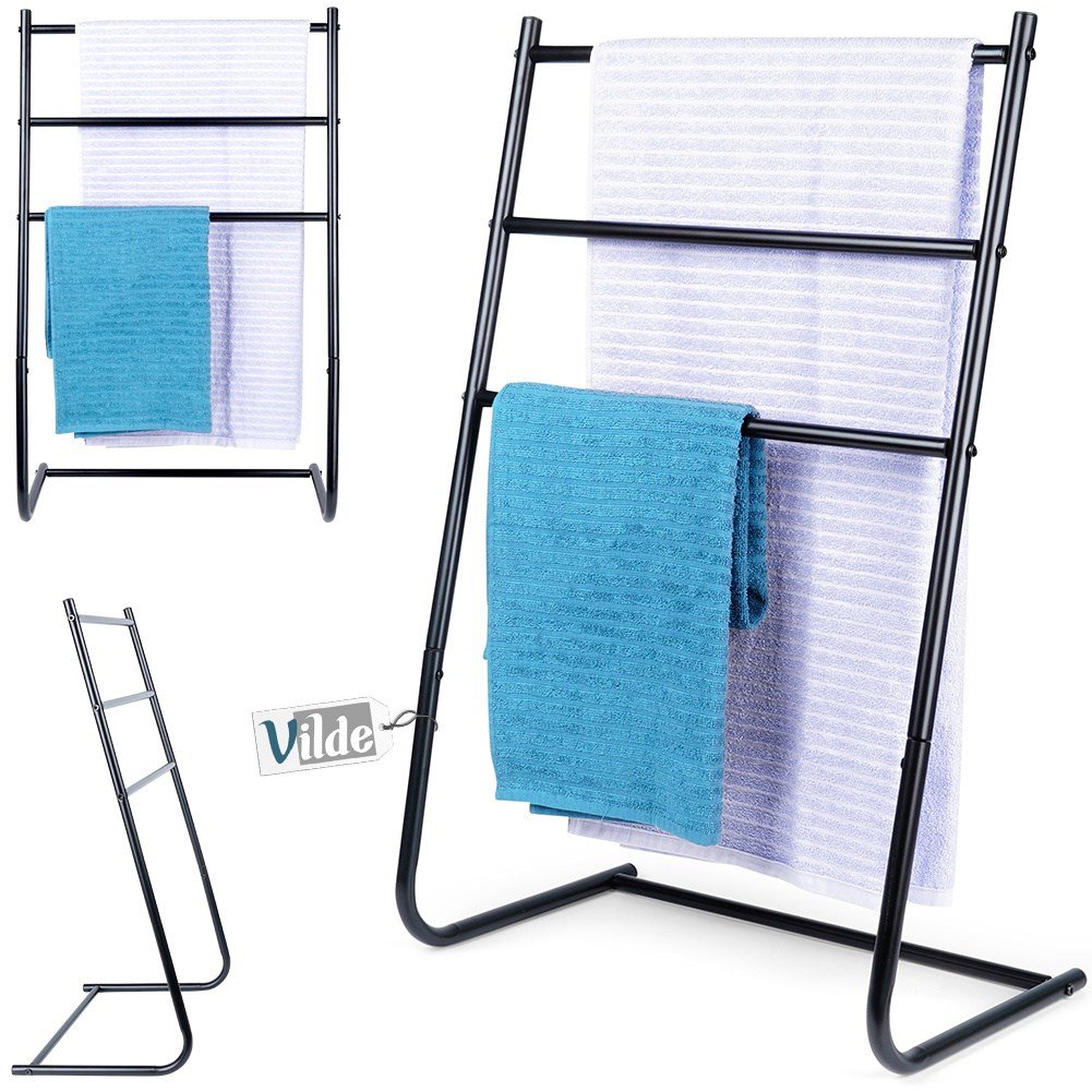 Towel Stand Metal Black