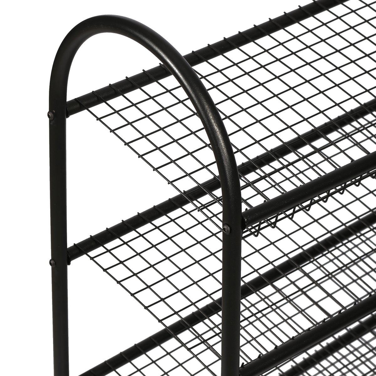 Étagère à chaussures en métal 4 couches de Naturn Living | Meuble à chaussures | Rangement chaussures | Système de stockage | Meuble à chaussures transparent | Organisateur de chaussures | noir mat