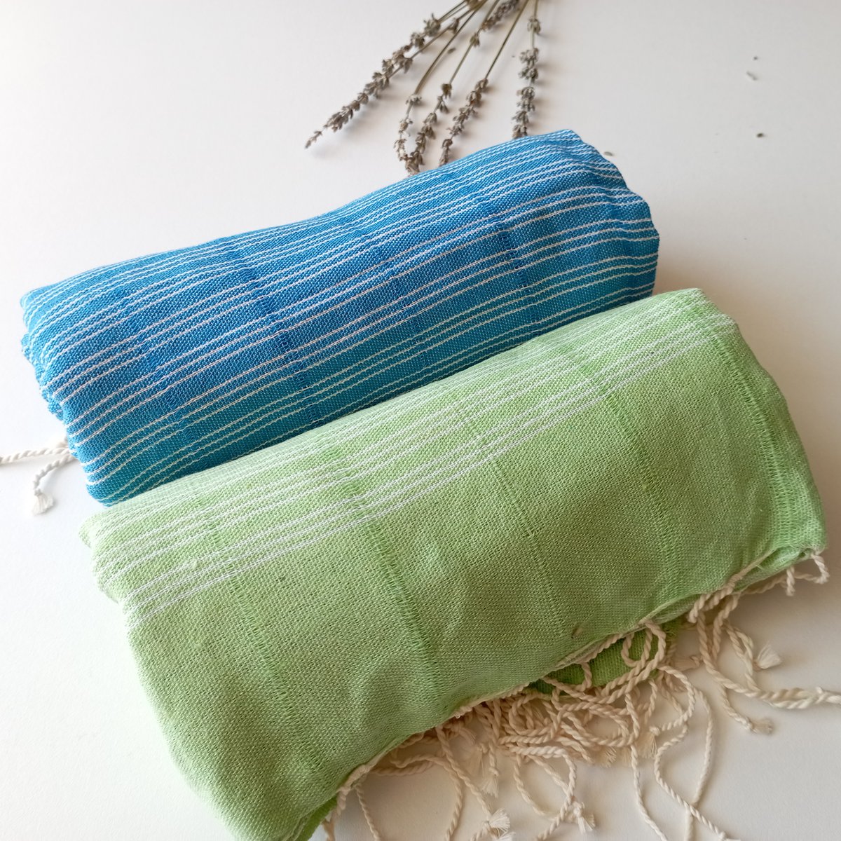 Turkse handdoek / Set van 2 stuks / Pestemal of Fouta / 100% katoen