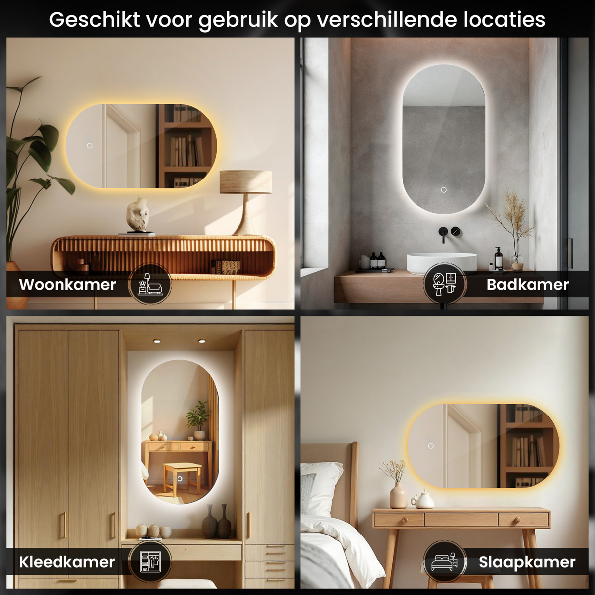 LED-badkamerspiegel Lumoire Lux ovaal 50 cm