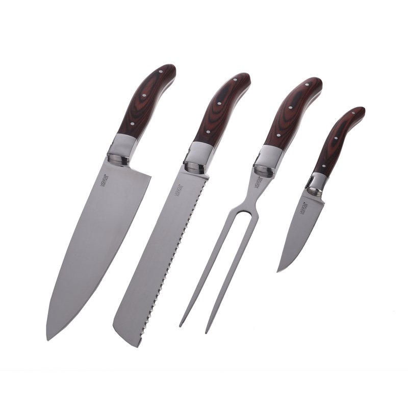 Blok med 4 Laguiole Heritage kokkeknive