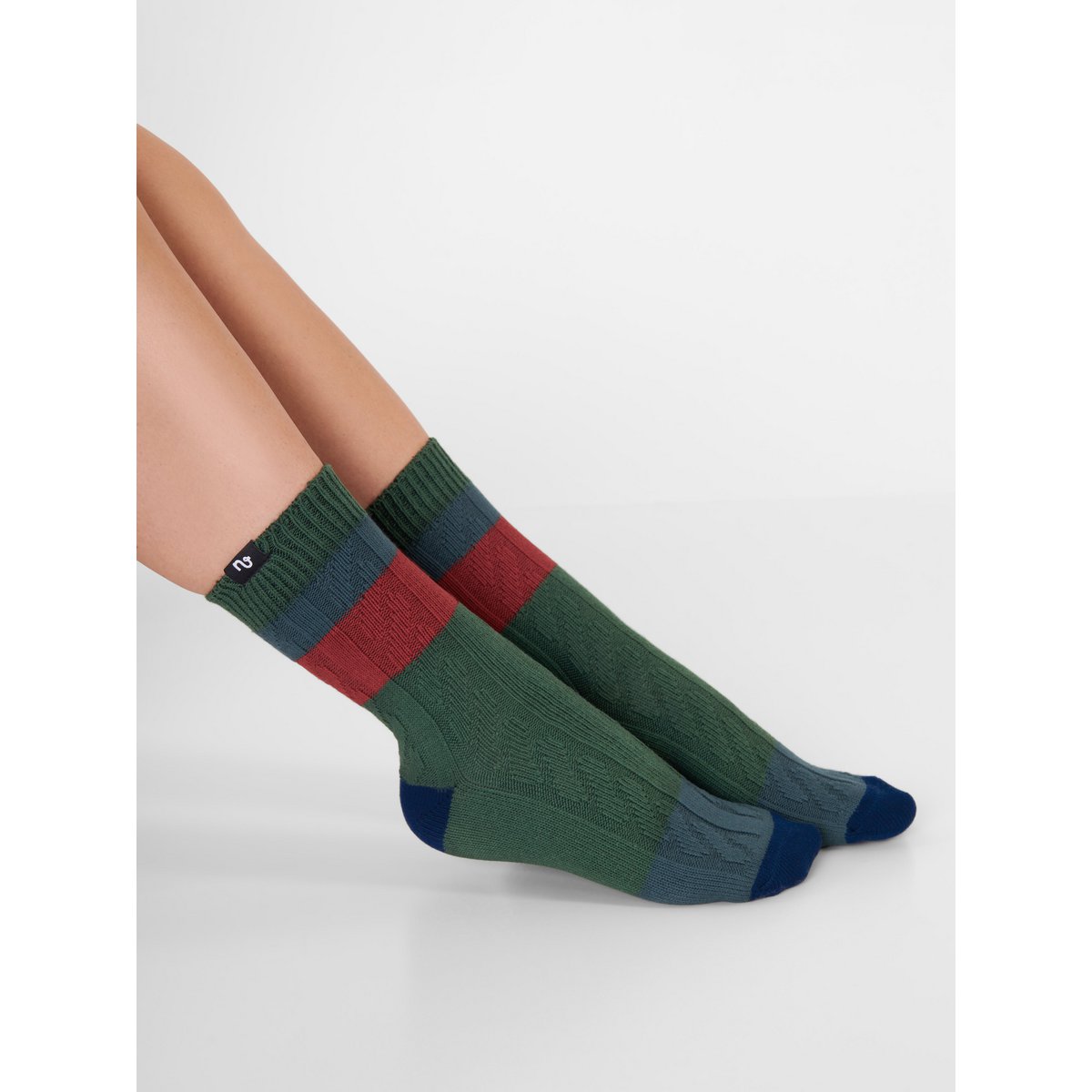 Organic Socks Academia - Warm socks with knitted pattern