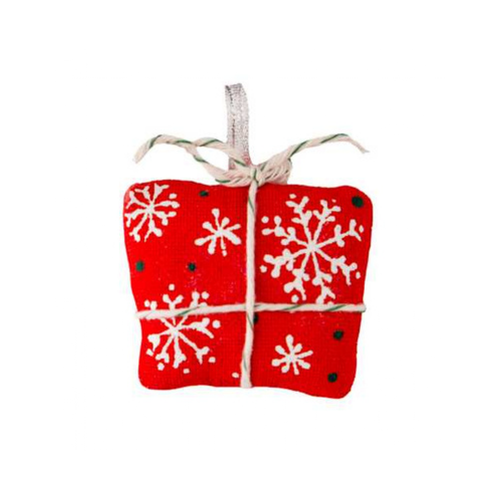 Weihnachtsgeschenk mit Schneeflocken