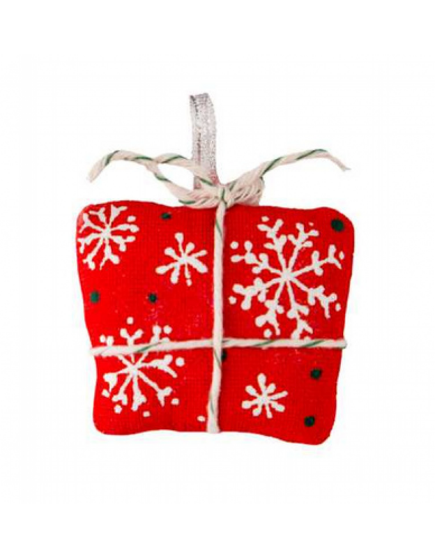 Weihnachtsgeschenk mit Schneeflocken