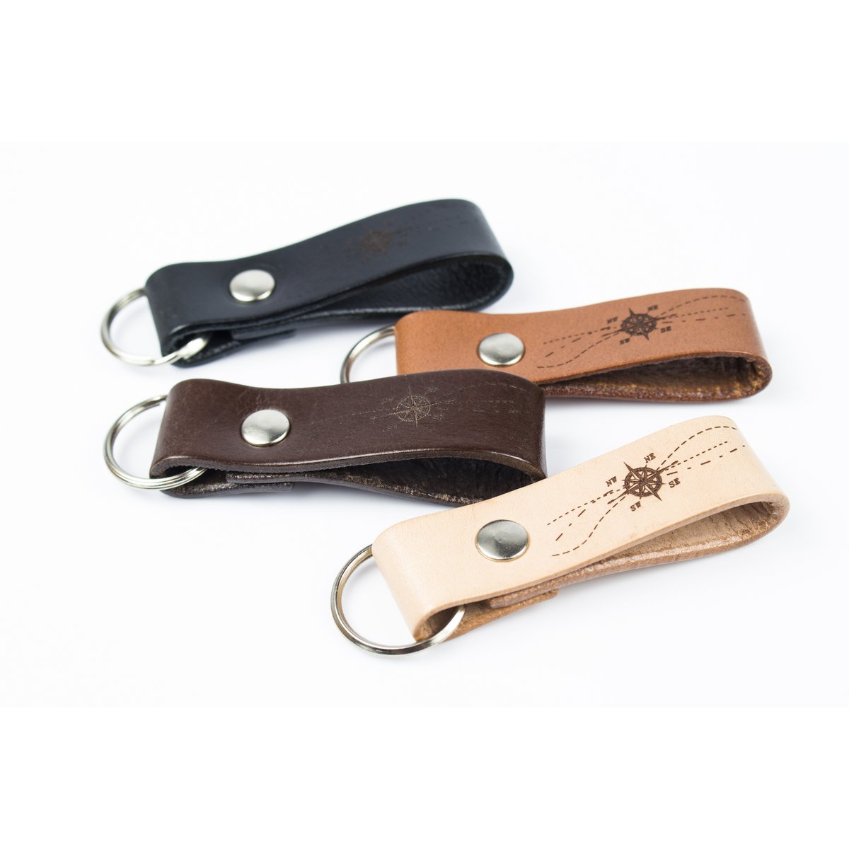 Leather keychain / key fob - Windrose