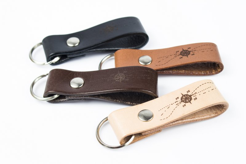 Leather keychain / key fob - Windrose