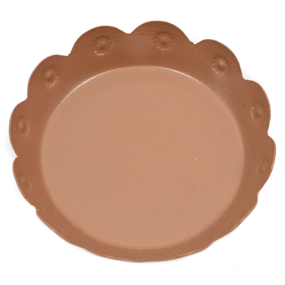 Metal dish flower brique