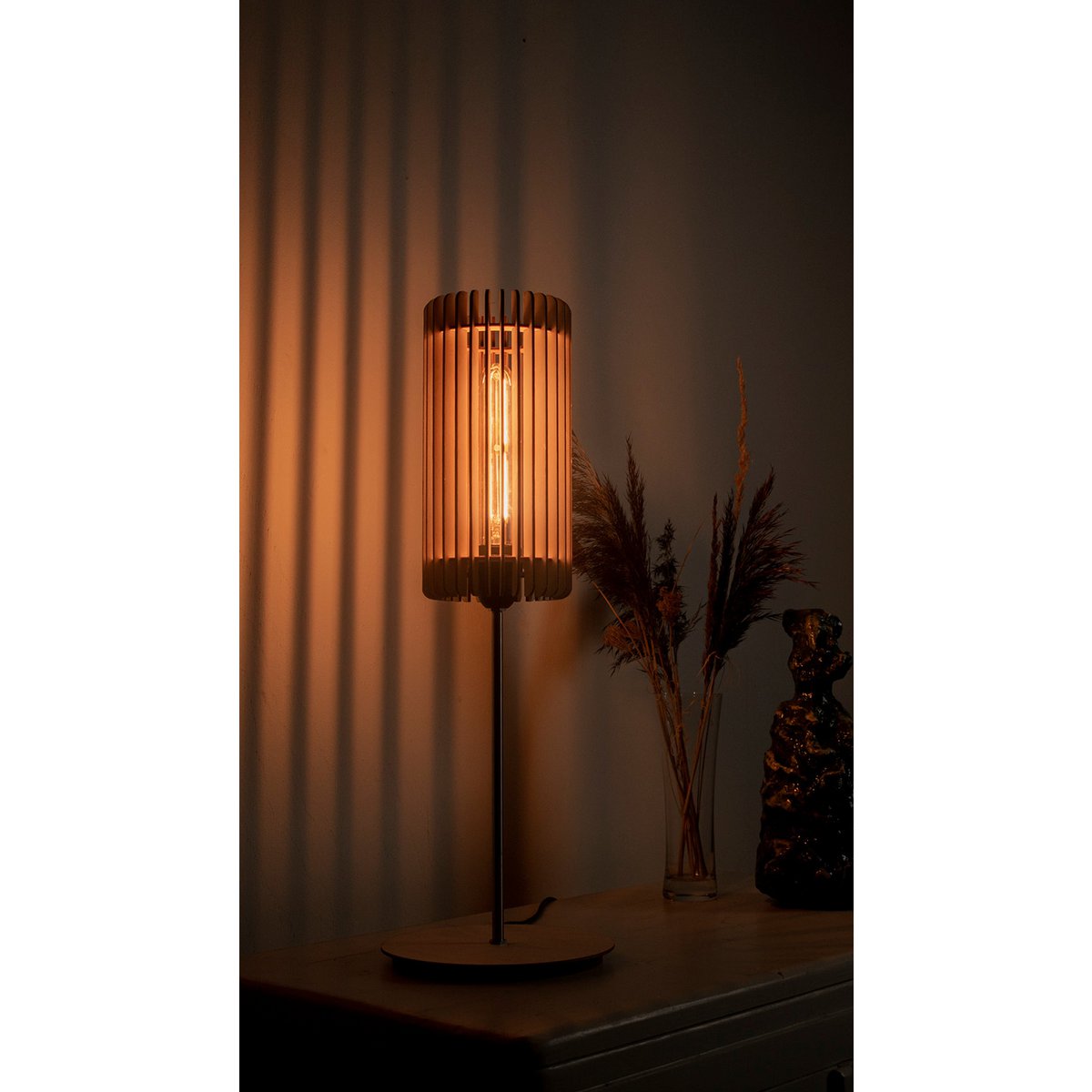 Lámpara de noche Tubo - Madera natural