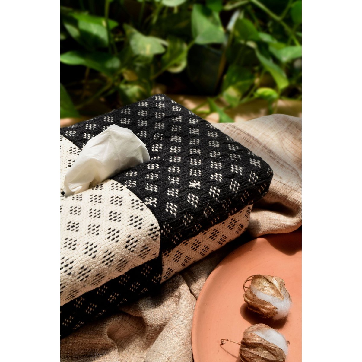 Tissue Box Cover | Handwoven Jacquard Two Sided | 24x14cm