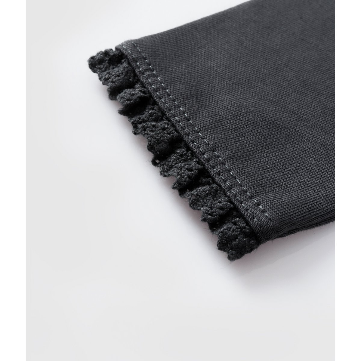 Geborstelde jersey legging met kanten afwerking voor meisjes