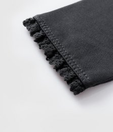 Geborstelde jersey legging met kanten afwerking voor meisjes