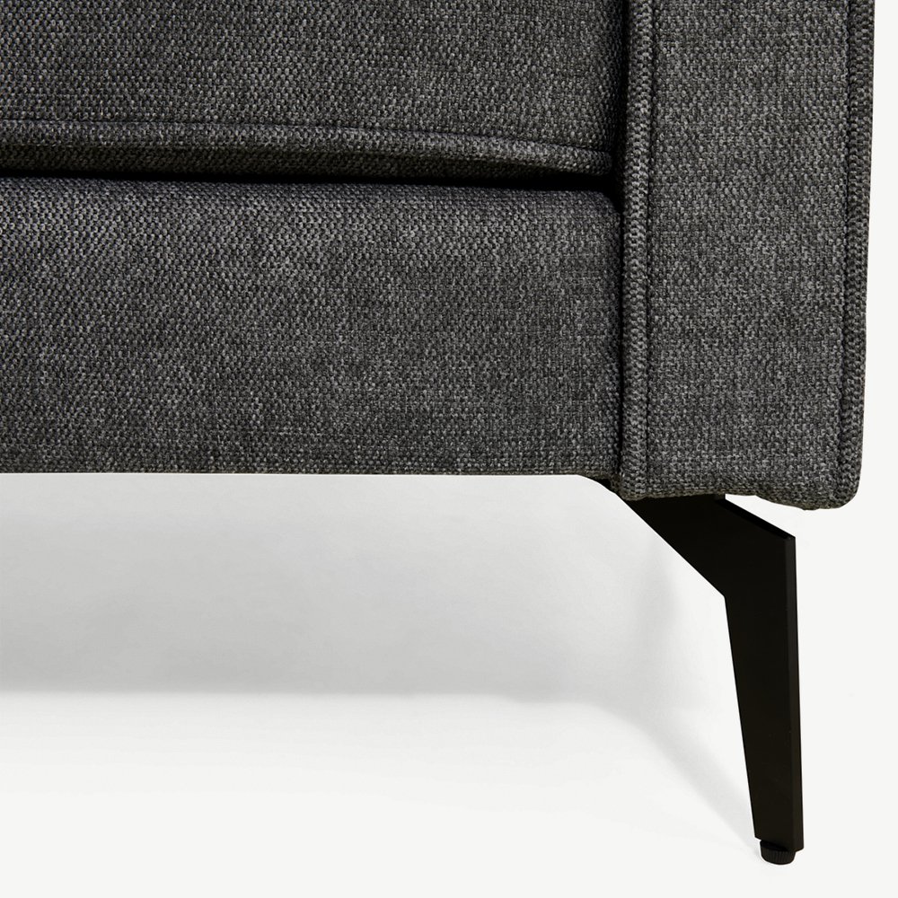Bento-Ecksofa, anthrazitfarbenes Leinen