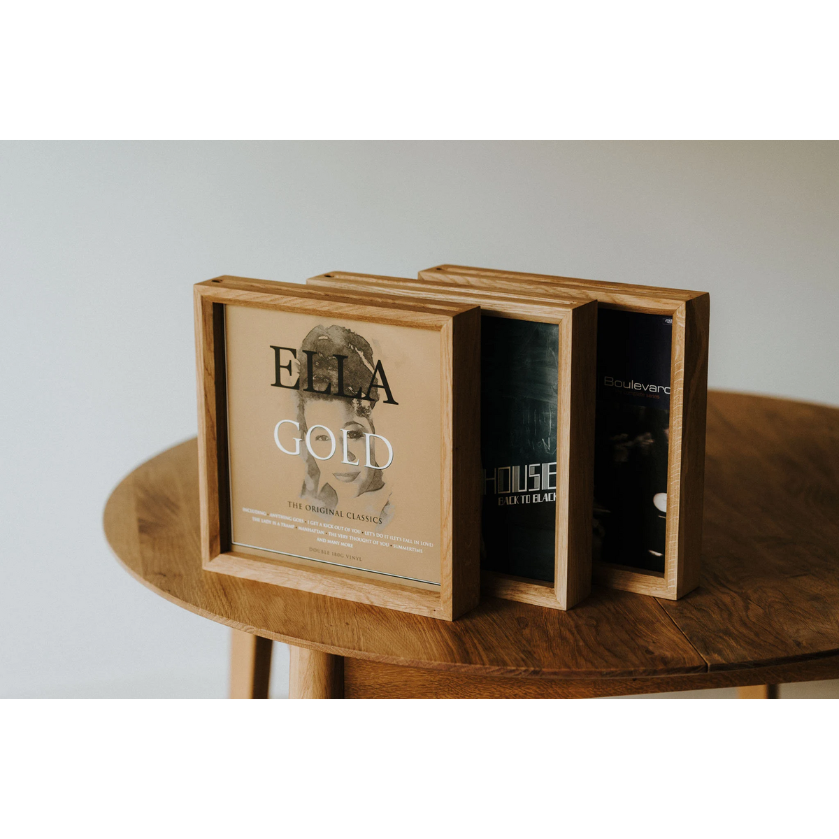 Oak Vinyl Album -Rahmen für Display, vielseitiges Musikdekor und Geschenk für Vinyl -Fans