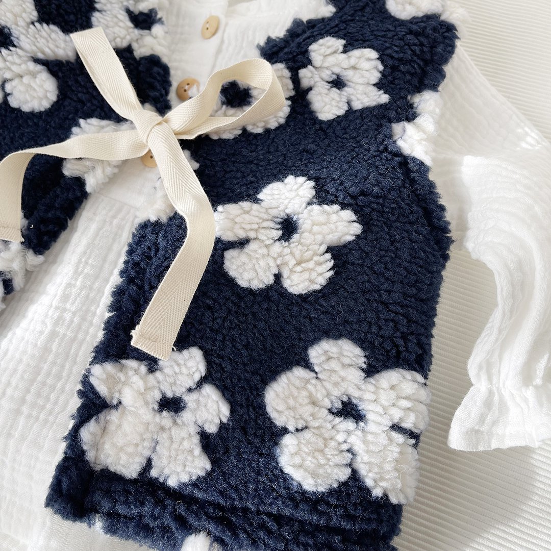 Waistcoat Teddy Flowers Navy