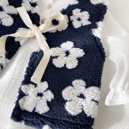 Waistcoat Teddy Flowers Navy
