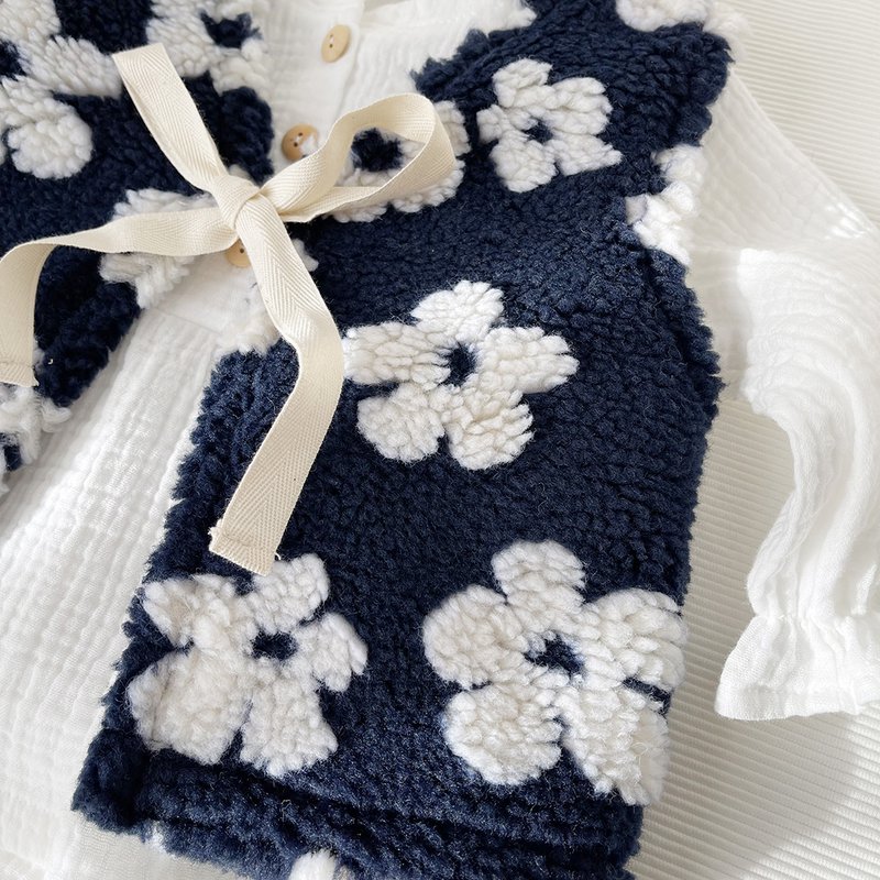 Waistcoat Teddy Flowers Navy