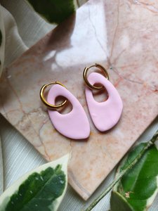 Druppel oorbellen roze