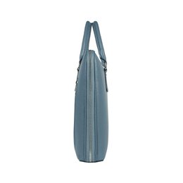 RB1019P | Unisex zakenaktentas van echt leer, gemaakt in Italië, met afneembare schouderband. Opzetstukken met glanzende nikkel metalen karabijnhaken - Avio kleur - Afmetingen: 37 x 29 x 6,5 cm